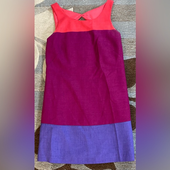 Oleg Cassini Woven Color Block Sleeveless Mini Shift Dress - Picture 2 of 9